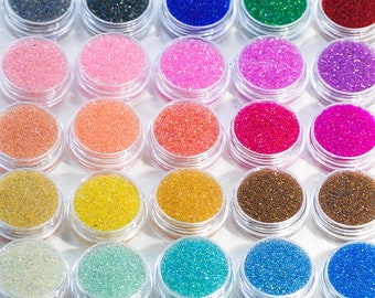 Mini Sparkling Glass Caviar Beads 3D 0.6-1mm Multi Color Round Pixie Nail Art Decoration Rhinestone For DIY Jewelry/Craft Accessories 3g/Box