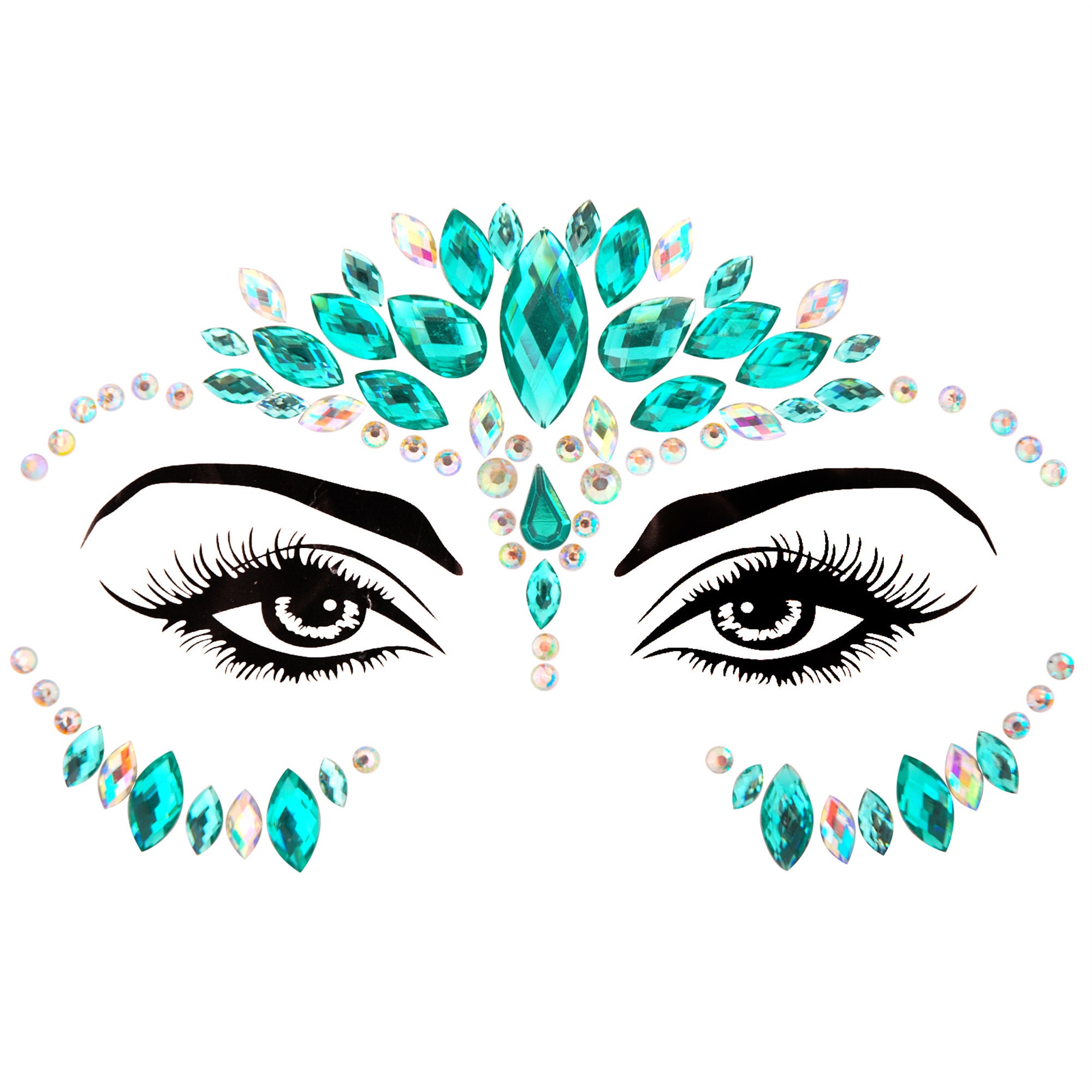Face Jewels Temporary Tattoos Eyes Eyeliner Pearl Crystals Gems Sticker  Flash Diamonds Dots Makeup Jewelry Body