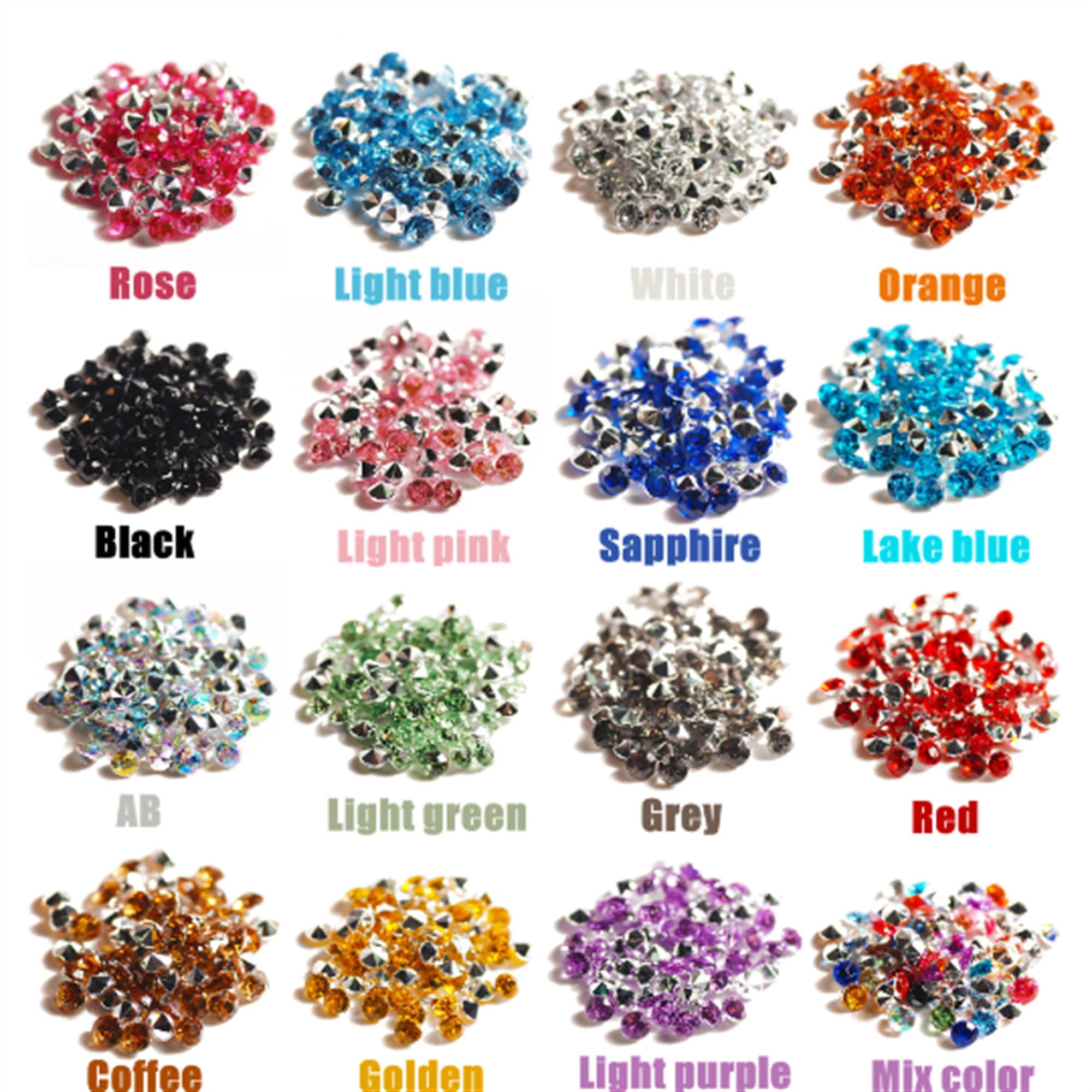 Bulk Rhinestones, Rectangle, Diamond or Flat Back, Reusable Container. Nail  Art, Cabochons, Jewelry Making, Scrapbooking, Mixed Color 