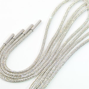 Cadarços de sapato de strass com brilho 3D, cadarços brilhantes, acessórios de sapato de baile, cadarços de tênis brilhantes 120 cm/tira