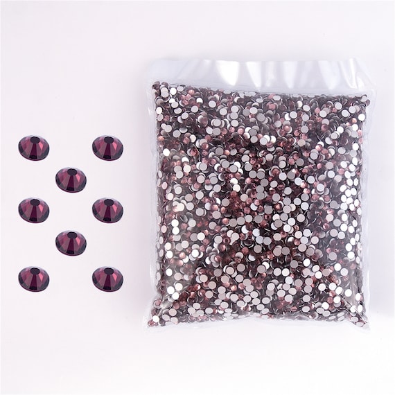 1000 Stück SS20 Strasssteine, 5 Mm, Flache Rückseite, Klarglas, Lila – Für DIY, Nagelkunst, Kleidung
