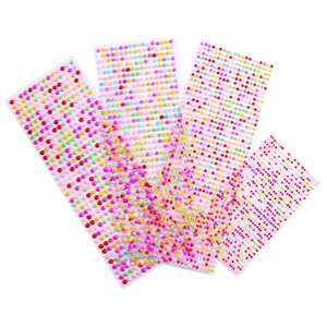 White/Ivory/Colourful Imitation Pearl Acrylic 3D Self Adhesive Stickers 3-6mm Decorations Applique Art Accessories