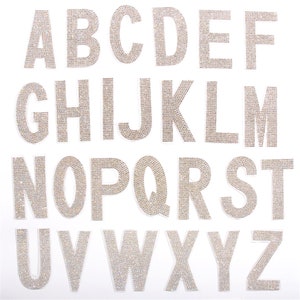 10 Pcs English A-Z 26 Alphabet Rhinestone Sticker Sheet Trim Crystal Stickers 75mm Hot fix Creative Handmade Home Decoration DIY Accessories