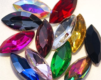Horse Eye Glass Rhinestones: Multicolor Pointed Back Gems for Nail Art