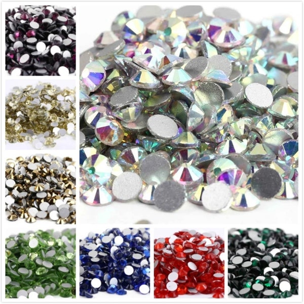 High Quality All Size Colorful Bling Rhinestone Glass Crystal Round Flatback Non Hotfix Decoration Gemstones SS3-SS20 Strass DIY Accessories