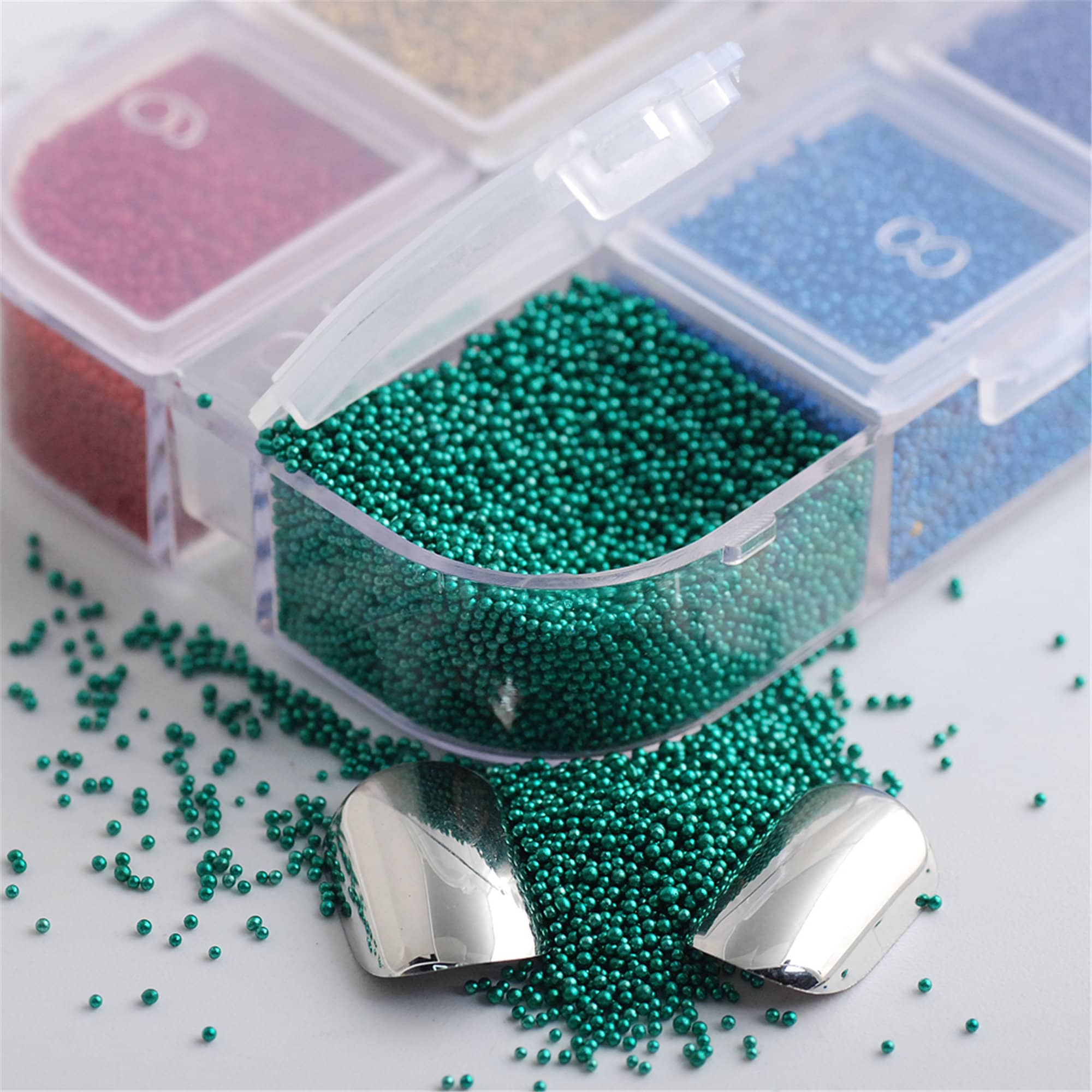 Pixie Cristalli Per Unghie 6 Bottiglie Micro Caviale Perline - Foto 5