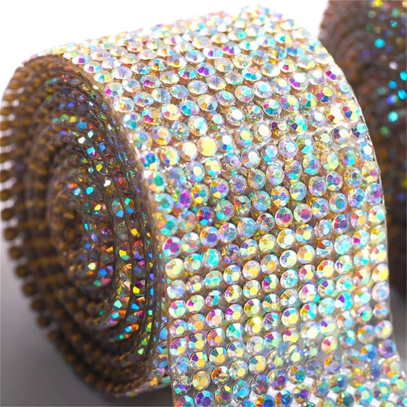 4 Rolls/4 Yards/4 Sizes Self-Adhesive Crystal Rhinestone Ribbon, Sparkling  Wrap For Diy Art Crafts Sticker, Clothing Bling Tape, Birthday, Wedding  Decoration