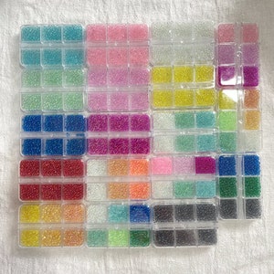 Mini Bubble Ball Beads 1-3mm Multicolor Clear Glass Nail Art Round Microbeads For DIY  Epoxy Resin Molds Glass Globe Filler,18 Colors Choose