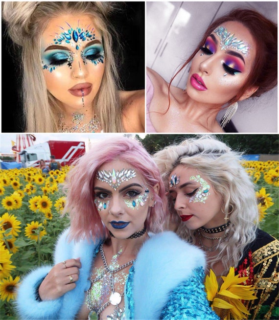 Halloween Body Art Makeup Party Festival Face Jewel Makeup Sticker For  Carnival Night Clubbing Regalo navideño
