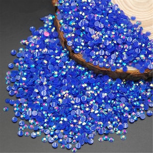 10000pcs/100000pcs Bulk 3mm Color AB Jelly Resin Rhinestones Non Hotfix Flatback Glitter Crystal Gemstones Choose Color, Choose Quantity