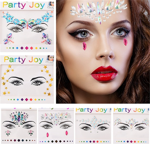 Women's Tattoos Creative Crystal Rhinestone Facial Sticke Self