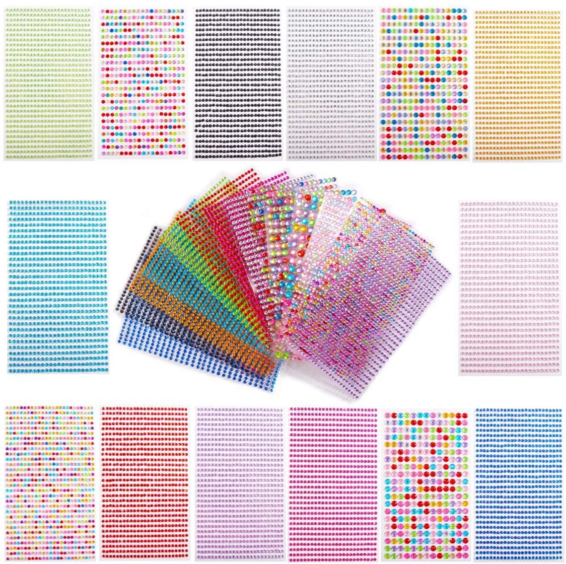 Bulk Pack Rhinestone Gems Self Adhesive Jewels Rhinestones Stickers ...