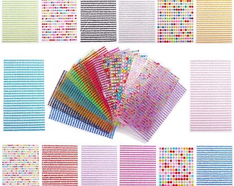 Pierres Strass Autocollantes Multicolores - Lot De 8 Feuilles, Formes Variées, Pour DIY, Ongles, Déco - 9