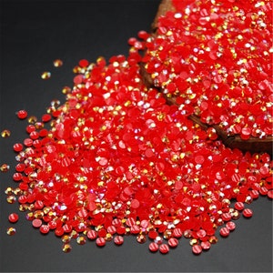 Bulk 10000pcs/100000pcs 2mm Jelly Resin Rhinestones Choose Color Faceted Non-Hotfix Flatback Resin Crystal DIY Bling Gems for Handicrafts