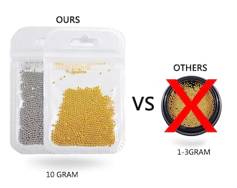 0.6-2.0mm 10gram Mini Caviar Metal Beads Micro Steel Ball Nail Stud Small Beads 3D Micro Bead DIY Tool Nails Art Charm