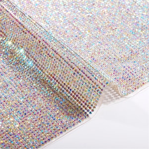 24 * 40cm selbstklebende Strass Banding Mesh Aufkleber glänzendes Glas Kristall Strass Blatt für Auto Stoff Kleid Ornament Applikation