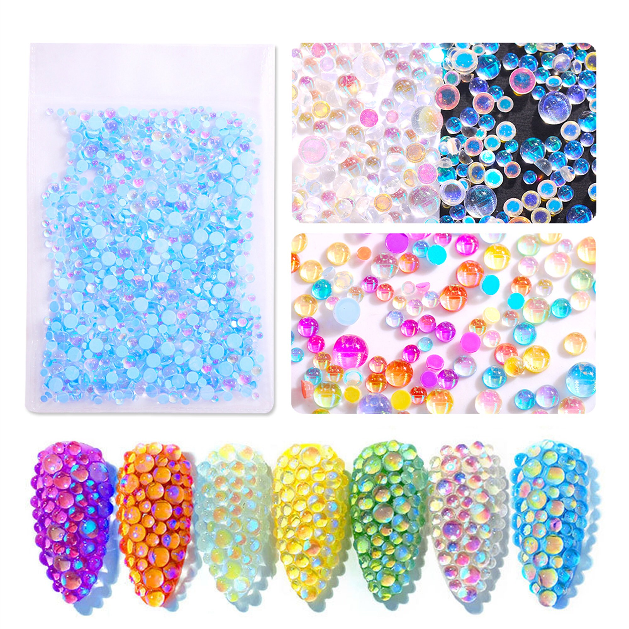 Clear Iridescent Pony Beads, AB Beads, Luminous Barrel Beads for