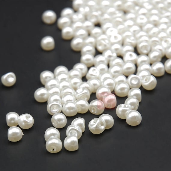250pcs Mixed 6 Sizes 6, 8,9,10,12,14mm Imitation Pearl Buttons for