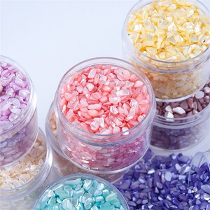 Wholesale High Quality Colored Shell Slices 3D Small Irregular Shell Glitter Stone For DIY Nail Art Decoration/Resin Art Filler image 6