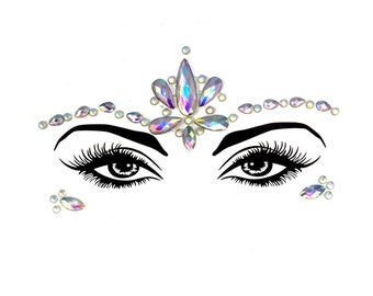Luminous Rhinestone Face Tattoo Stickers: Glitter Crystal Jewelry