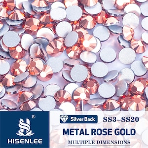 Wholesale Nail Art Crystal Rose Gold Flatback Non Hotfix Glass Rhinestones For Clothing Decoration SS3-SS20(1.3-5.0MM) 14400PCS