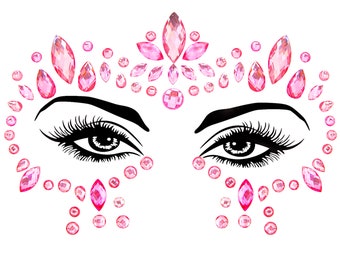 Crystal Colorful Self Adhesive Gemstones 3D Face Makeup Body Jewelry Sticker Rhinestones Festival Hair & Make Up