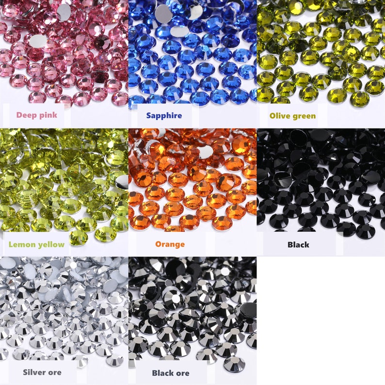 100000PCS Bulk Resin Rhinestones，2/3/4/5/6.5mm Round Flatback Non ...