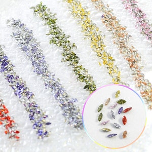 1.5x3mm 3D Pointed Bottom Flash Horse Eye Shape 7Colors Luxury Cubic Zirconia Material Rhinestone For DIY Charm Nail Art Design Decoration