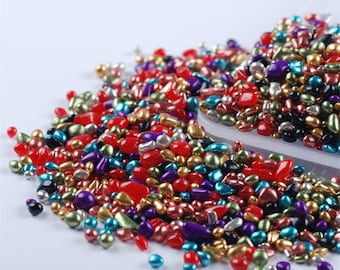20/50g metallic kleur onregelmatige ovale glazen stenen kralen 11kleuren kristal edelstenen strass voor DIY nail art decoratie ambachten