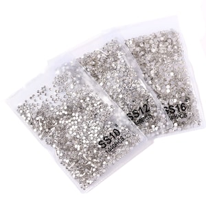 High Quality SS3-SS40 Glass Rhinestones Gliter White/AB Crystal Round Flatback Non Hotfix Gemstones Decorations DIY Supplies