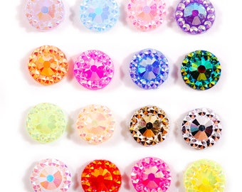 Flat Back Crystal AB Resin Non-Hot fix Rhinestones 4/5/6mm Handicraft Home Decoration Clothing Jewelry Toy DIY Stones