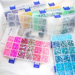 Resin Bling Rhinestone Kits, 3mm4mm5mm Multi Color Flat Bottom Jelly Resin AB Transparent Rhinestones, Non Hotfix Gems For DIY Decoration