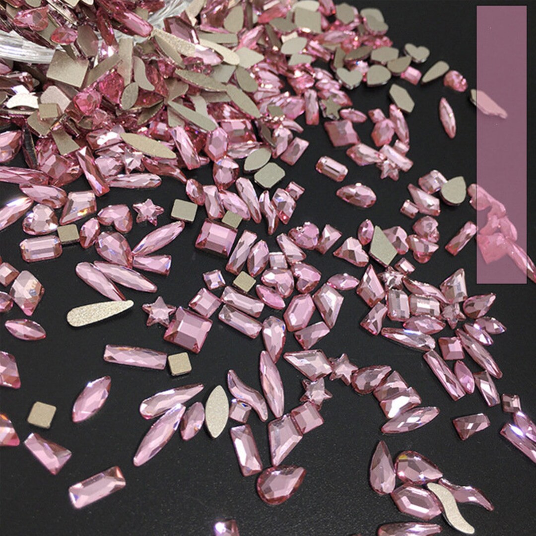 Light Pink Rhinestone Light Pink Glass Rhinestones: 3D Flatback Crystals for Nail Art ...