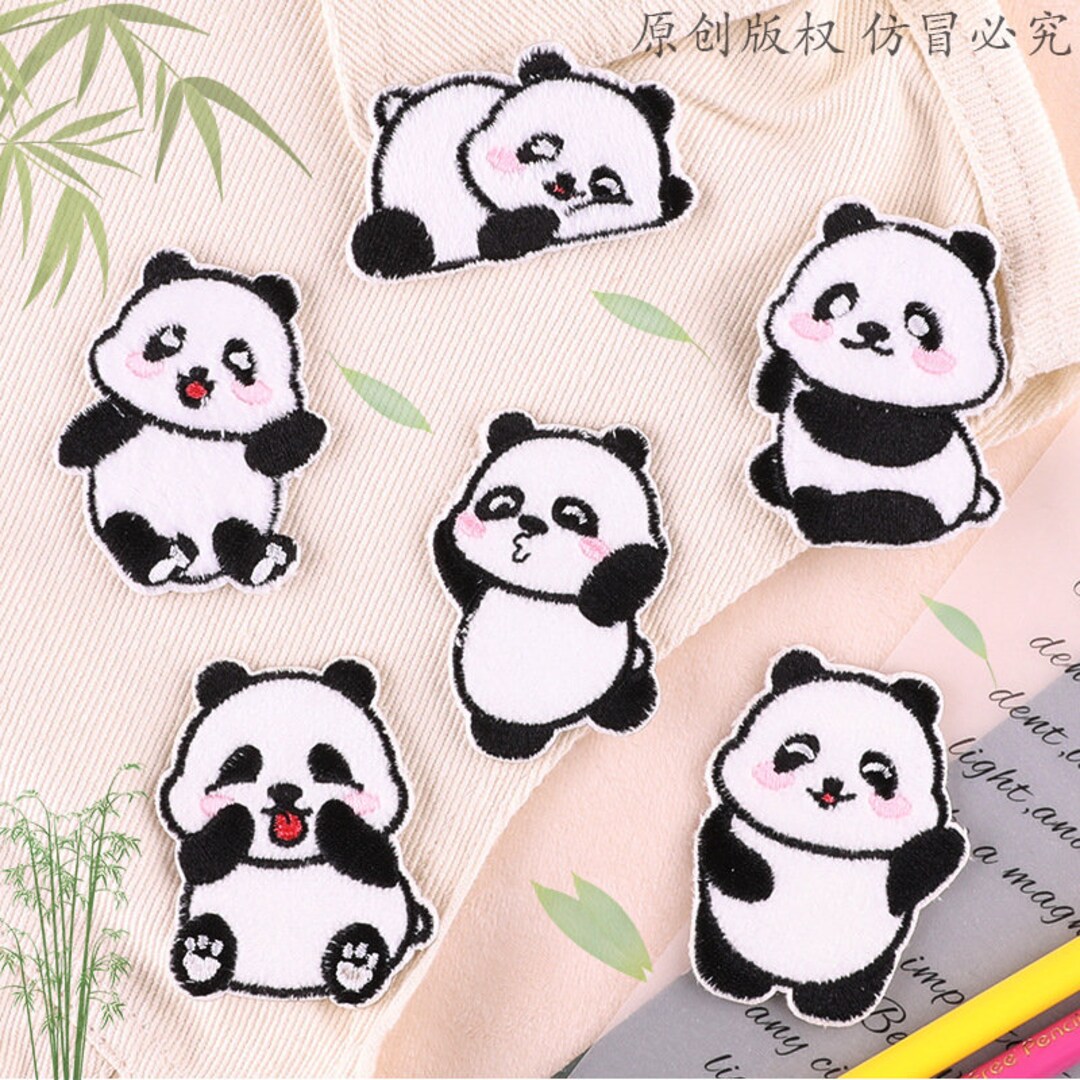 Panda Cute Patch,cute Panda Animal Plush Embroidery Self-adhesive Patch ...