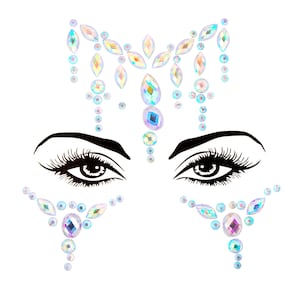 Trend Facial Decal Rhinestone Sticker，Acrylic Body Art Self Adhesive Gemstones For Masquerade Art Party Face Stickers With Rhinestones