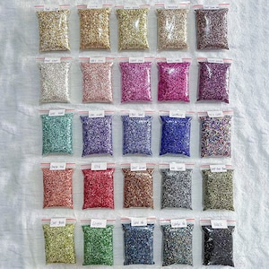 Pietre di vetro rotte metalliche irregolari 3D 25 colori 2-3 mm schegge di vetro per nail art per materiali artistici in resina fai da te, riempitivi artigianali