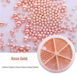 Nail DIY Tiny Steel Caviar Beads Nail Art Set 6 Grids 0.8-3mm 3D Round Ball Nail Charms Styling Accessories Decoration