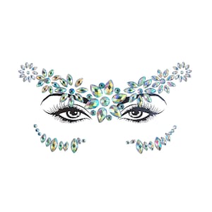 3D Acrylic masquerade Carnival Party Facial Makeup Decals Decorative Disposable Self Adhesive Tattoo AB Crystal Rhinestone Stickers