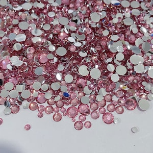 Deep Pink-Multi Size Sparkling Crystal Gems, 3D Flat Bottom Non Hotfix Resin Rhinestones For DIY Nail Art, Jewelry Crafts Decoration 5000PCS