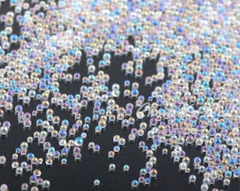 50g/100g Zak Nail Art 0.6-1.0mm Glas Kralen Geen Gat Mini Transparante AB Kaviaar Elf Kralen Crystal Shiny Tiny Beads
