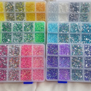 Resin Rhinestone Kits，3mm 4mm5mm Monochrome Series Jelly Resin Crystal AB Gems，Flatback Non hotfix Rhinestone，For Bling Embellishments