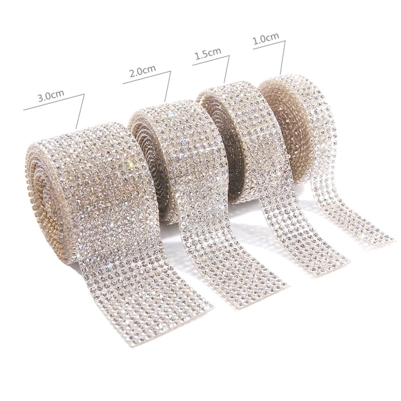 Glitter Clear Glass Hot Fix Rhinestone Strip Super Shiny Rhinestone AB ...