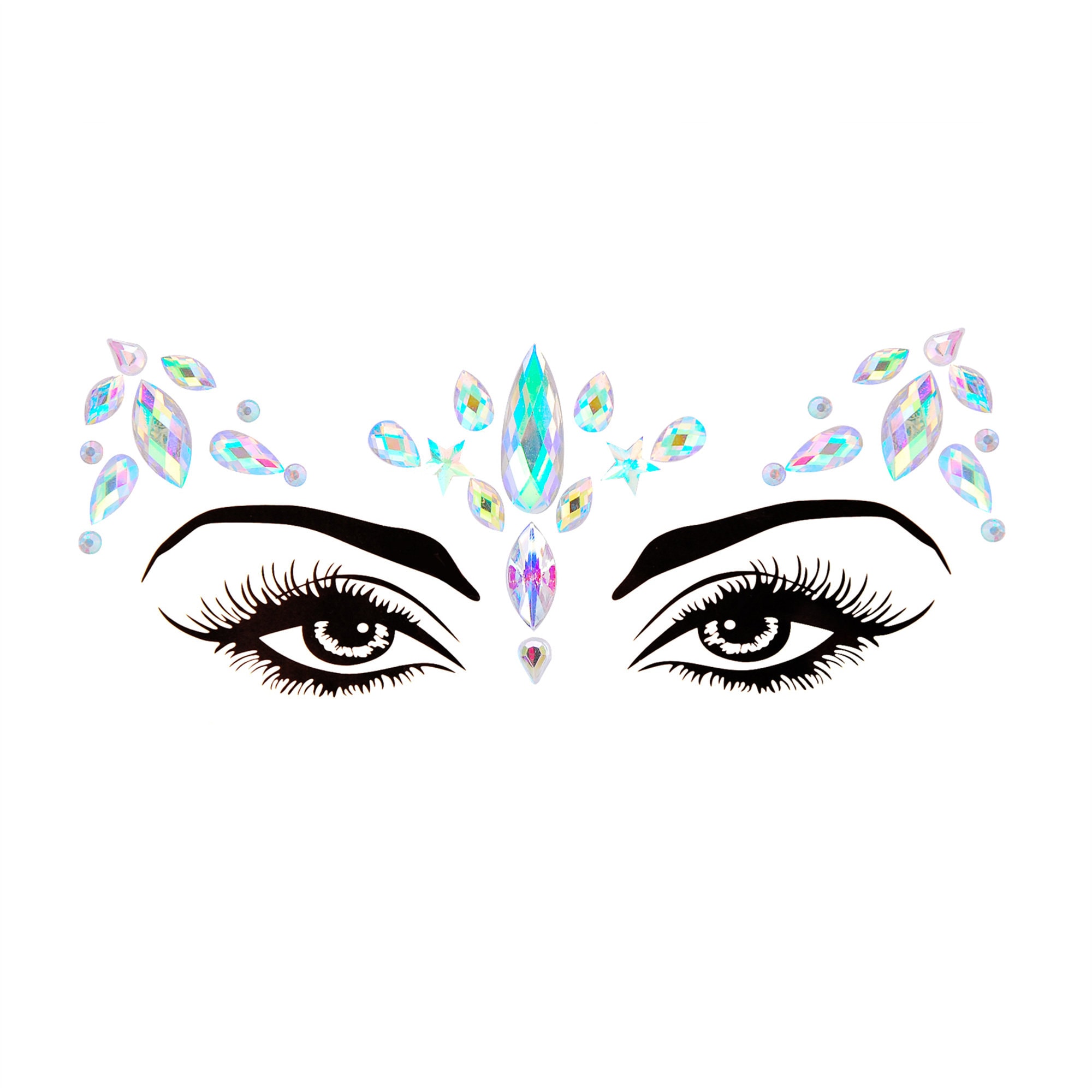 Acrylic Self-Adhesive Facial Rhinestone ,Temporary Tattoo Makeup Decals Sticker For Carnival, Electronic Music Festival Masquerade
