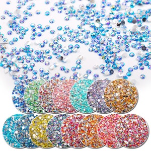 High Quality 10000pcs 2mm Resin Rhinestones Jelly AB Acrylic Crystal Flatback Non Hotfix Round Decoration Gems Bling DIY Accessories