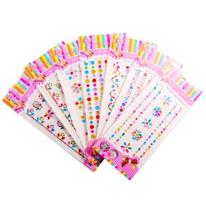 9 Styles Colourful 3D Rhinestone Stickers Diamond Sticker Acrylic Crystal Self Adhesive Stickers Scrapbooking Stickers for Children&#39;s toys