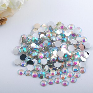 Wholesale 2/3/4/5/6.5mm Resin Faceted Rhinestone High Quality Non Hotfix Flatback Bling Crystal Gems Choose Color and Size