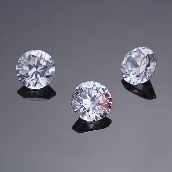 Hisenlee AAAAA 1.0-12.0mm Diamond Clear Round Cubic Zirconia Loose Stone，Jewelry Making CZ Diamond Brilliant Cut Gemstones