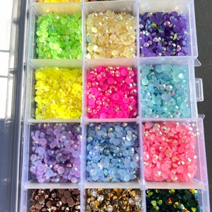 10000pcs - 15000pcs Jelly Resin AB Flatback Resin Rhinestone Kit 2mm 3mm 4mm 5mm 3D Non-hotfix Gems For diy Deco Bling Embellishments