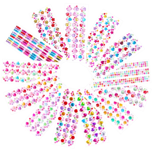 Mixed Color Selbstklebender Strass Sticker Multi Form Glitzer Acryl Kristall Dekoration Accessoires Charms für Kleidung Basteln Nägel DIY