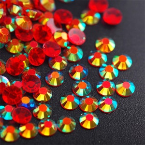 Transparent AB Jelly Resin Rhinestones Bulk 10000pcs, 2mm 3mm 4mm 5mm 6mm | Flat Back | Non-Hot Fix | Decorations | DIY | Gemstone Wholesale